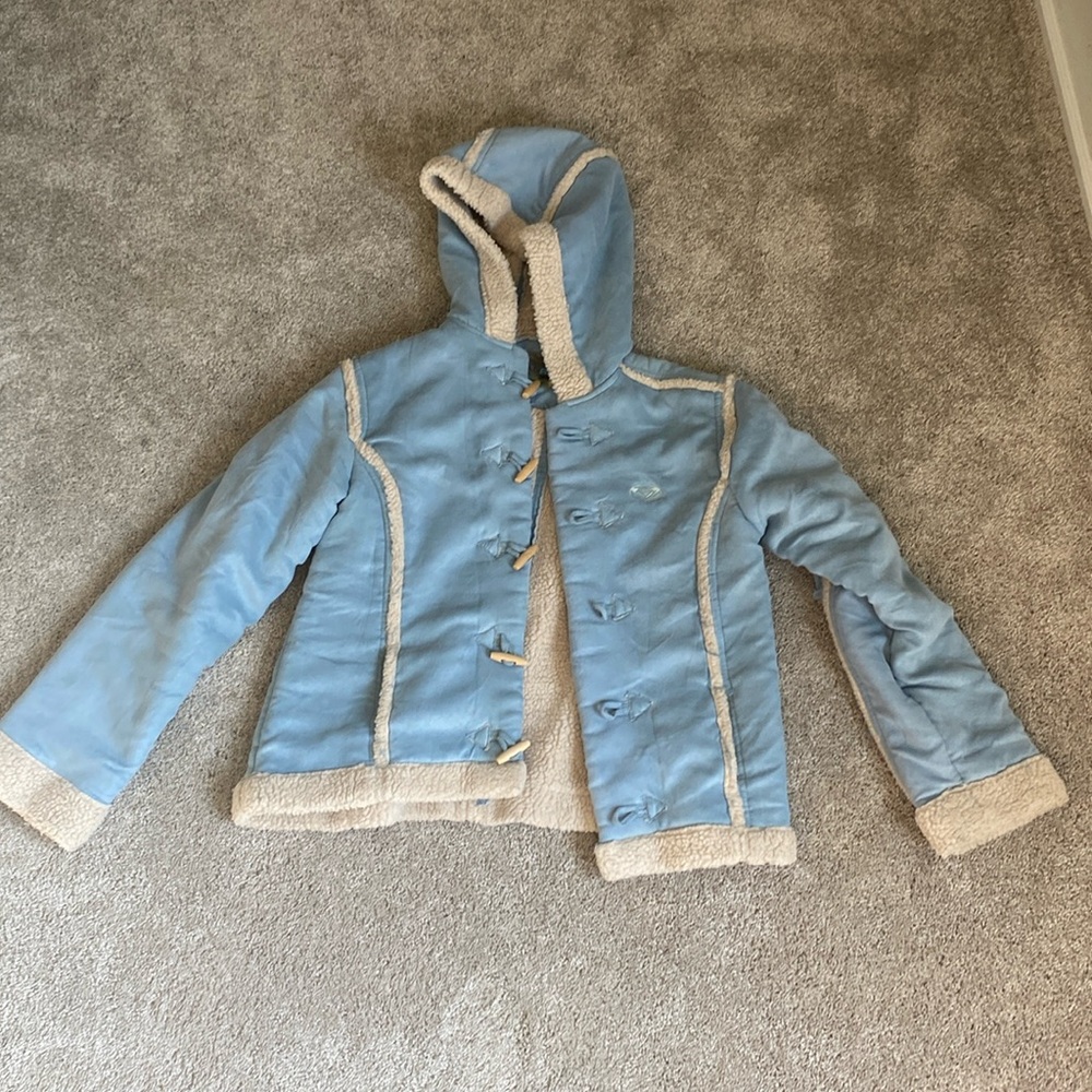 Sky blue faux Wool coat